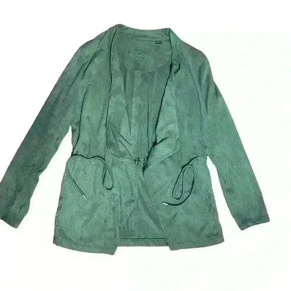 Blank NYC Olive Green Domino Faux
Suede Drape Front Tie Waist Jacket Size XS - Picture 10 of 10